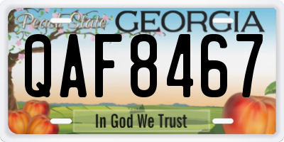 GA license plate QAF8467