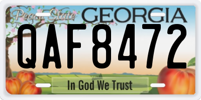 GA license plate QAF8472