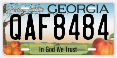 GA license plate QAF8484