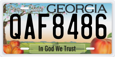 GA license plate QAF8486