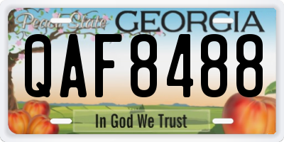 GA license plate QAF8488