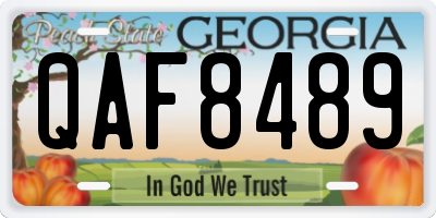 GA license plate QAF8489