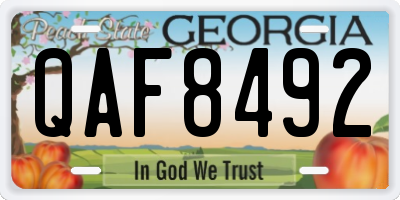 GA license plate QAF8492