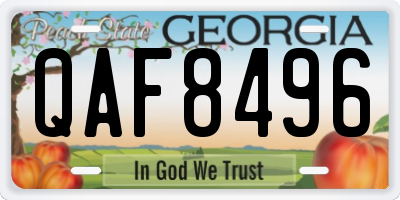 GA license plate QAF8496