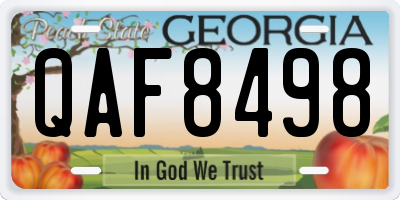 GA license plate QAF8498