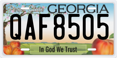 GA license plate QAF8505