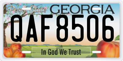 GA license plate QAF8506