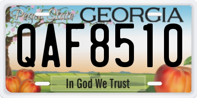 GA license plate QAF8510