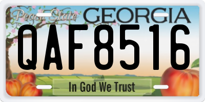 GA license plate QAF8516