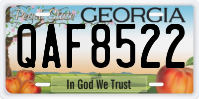 GA license plate QAF8522