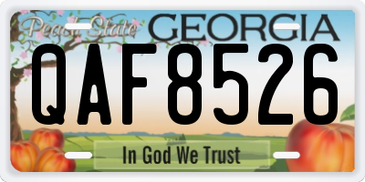 GA license plate QAF8526