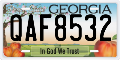 GA license plate QAF8532