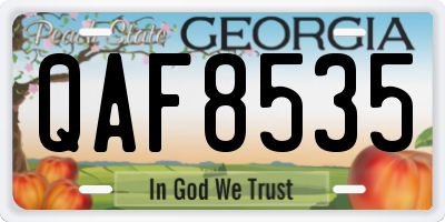 GA license plate QAF8535
