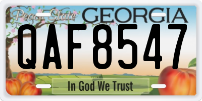 GA license plate QAF8547