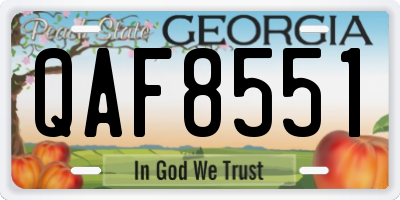 GA license plate QAF8551