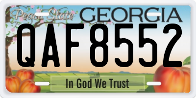 GA license plate QAF8552