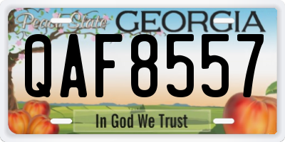 GA license plate QAF8557
