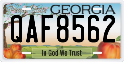 GA license plate QAF8562