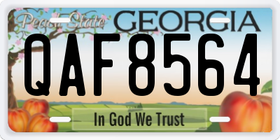 GA license plate QAF8564
