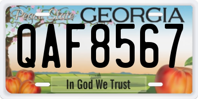 GA license plate QAF8567