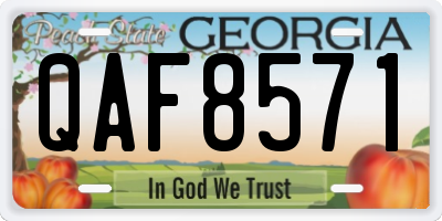 GA license plate QAF8571