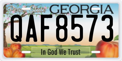 GA license plate QAF8573