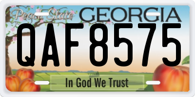 GA license plate QAF8575