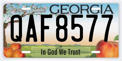 GA license plate QAF8577