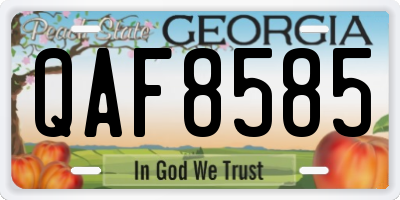 GA license plate QAF8585