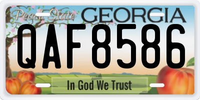 GA license plate QAF8586