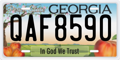 GA license plate QAF8590
