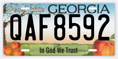 GA license plate QAF8592