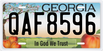 GA license plate QAF8596