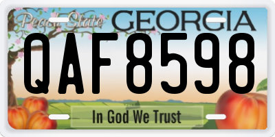 GA license plate QAF8598