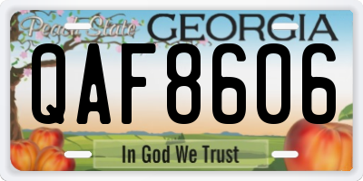 GA license plate QAF8606