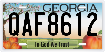 GA license plate QAF8612