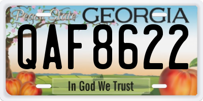 GA license plate QAF8622