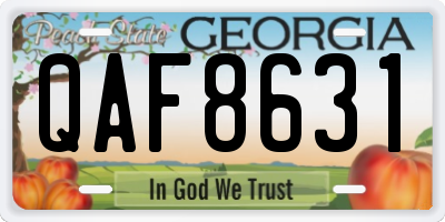 GA license plate QAF8631
