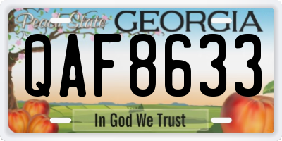 GA license plate QAF8633