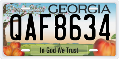 GA license plate QAF8634