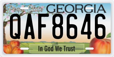 GA license plate QAF8646