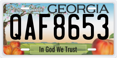 GA license plate QAF8653