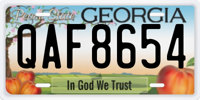 GA license plate QAF8654