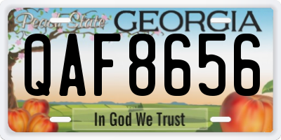 GA license plate QAF8656