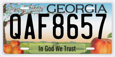 GA license plate QAF8657