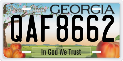 GA license plate QAF8662