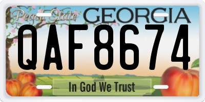 GA license plate QAF8674