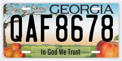 GA license plate QAF8678