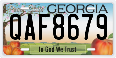 GA license plate QAF8679