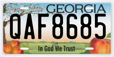 GA license plate QAF8685